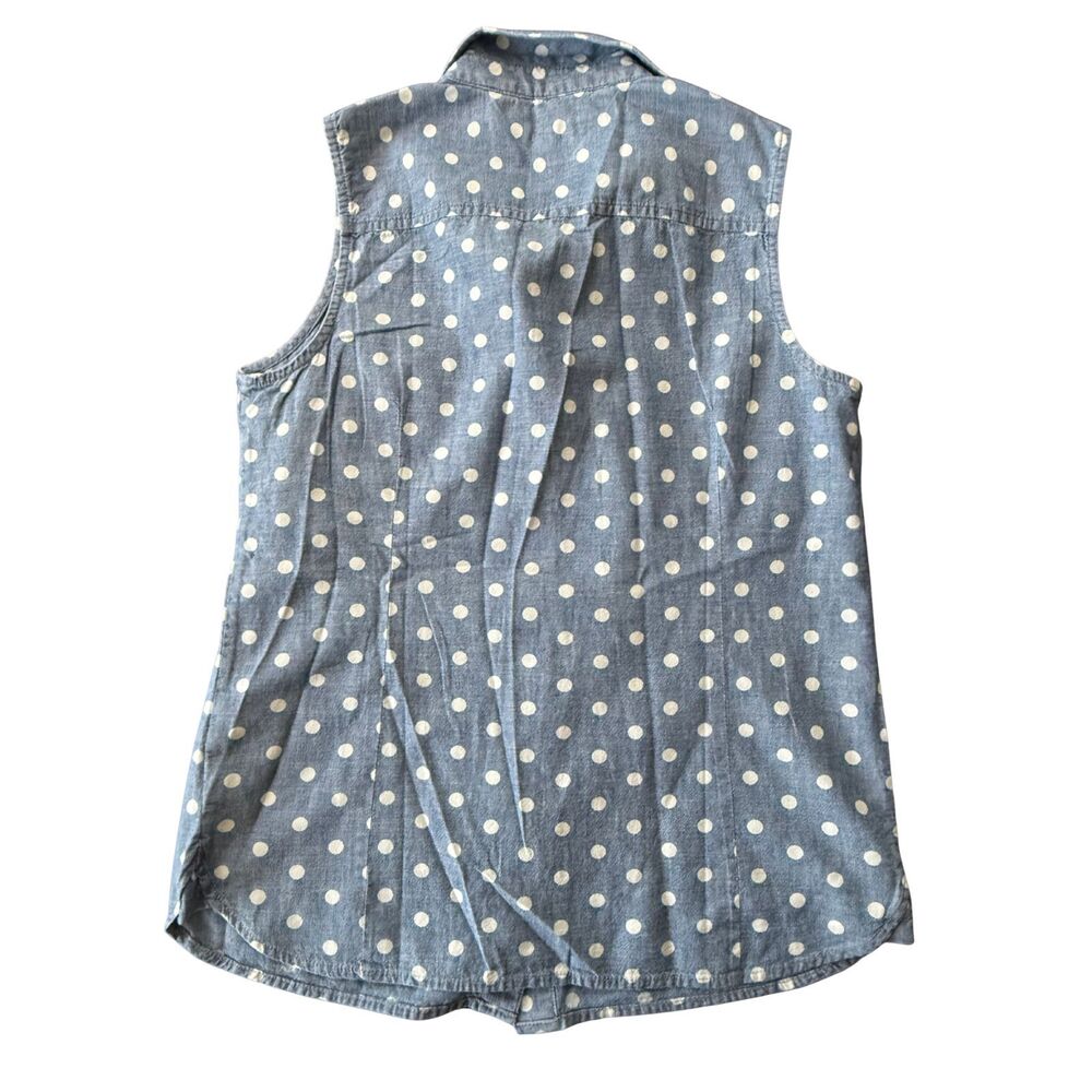 Tommy Hilfiger Polka Dot Button Down Sleeveless Top size Medium - Picture 2 of 4